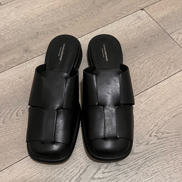 Vagabond Shoes - Vagabond Everyday Woven Mule Loafers Black Leather Size 39 US 9